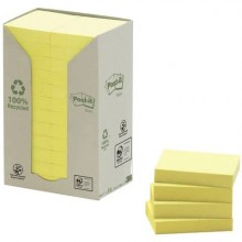 Foglietti Post-it® Notes Giallo Canary™ 38x51 mm carta riciclata torre da 24 blocchetti da 100 ff - 653-1T