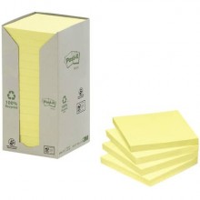 Foglietti Post-it® Notes Giallo Canary™ 76x76 mm carta riciclata Torre da 16 blocchetti da 100 ff - 654-1T