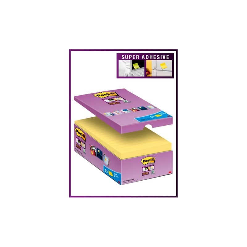 Foglietti Post-it® Super Sticky Notes Giallo Canary™ cf. 14 blocchetti + 2 gratis da 90 ff - 655-P16SSCY-EU
