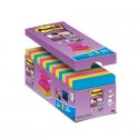 Foglietti Post-it® Super Sticky Z-notes assortiti conf. 14 blocchetti + 2 gratis da 100 ff - R330-SS-VP16-EU