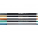 Pennarelli Stabilo Pen 68 metallic 1 mm  blu metallizzato - 68/841 (Conf.10)