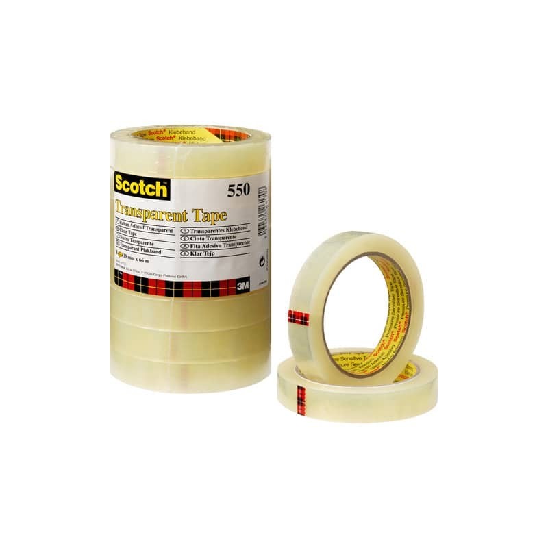 Nastro adesivo Scotch® 550 19 mm x 66 m trasparente torre da 8 rotoli - 550-1966