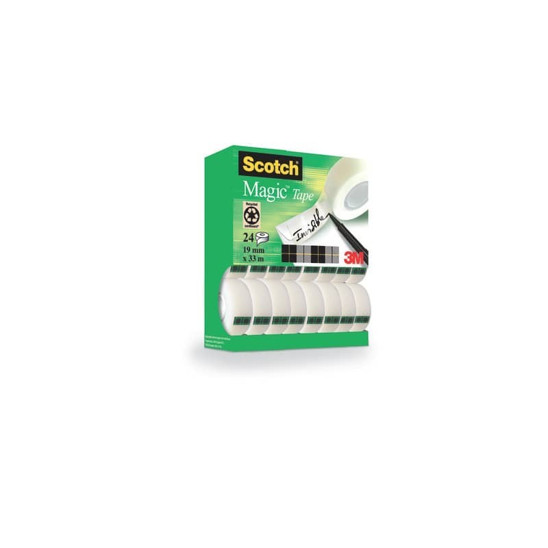 Nastro adesivo Scotch® Magic™ 810 19 mm x 33 m trasparente opaco Value Pack 20 rotoli + 4 GRATIS - 8-1933R24TPR