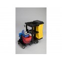 Carrello per pulizie Janitor Rubbermaid nero - ruote 2 fisse 2 mobili 116,8x55,2x97,5 cm - 1805985