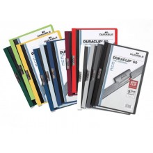 Cartellina con clip Durable DURACLIP® A4 - dorso 6 mm - capacità 60 fogli rosso - 220903