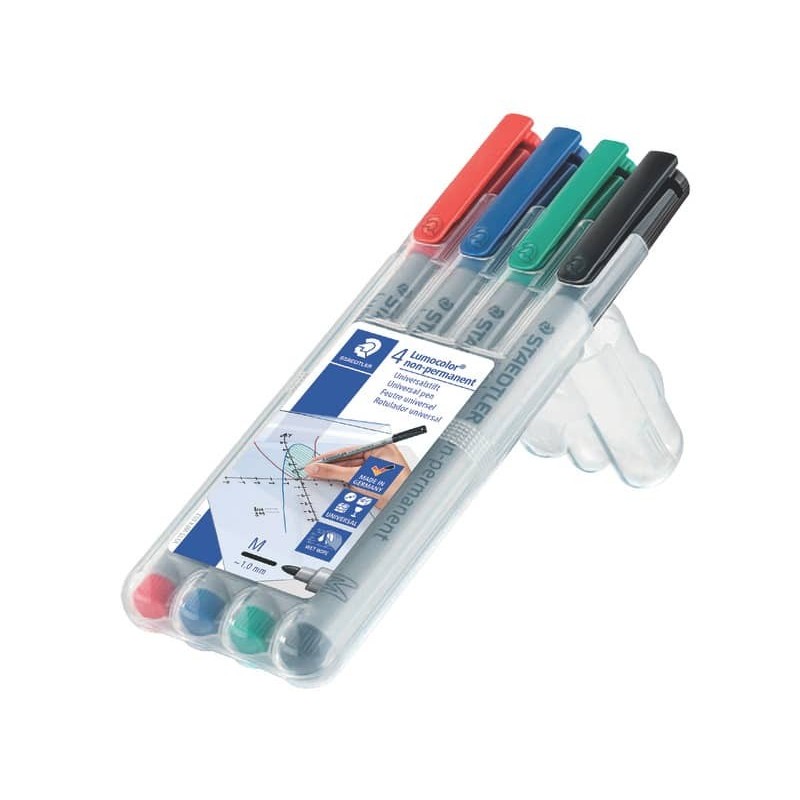 Penna a punta sintetica Staedtler Lumocolor® non-permanent 315 M 1 mm  assortiti Conf. 4 pezzi - 315 WP4