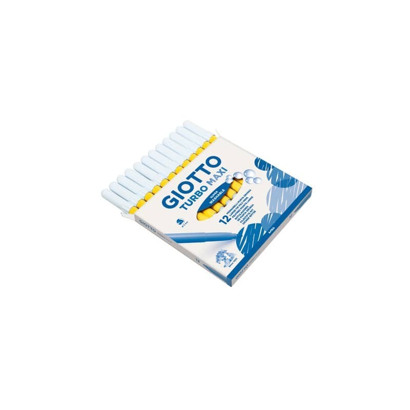 Pennarello GIOTTO Turbo Maxi punta grossa in fibra 5 mm giallo medio Conf. 12 pezzi - F456002