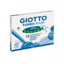 Pennarello GIOTTO Turbo Maxi punta grossa in fibra 5 mm verde chiaro Conf. 12 pezzi - F456018