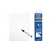 Pellicola elettrostatica da parete Legamaster Magic-Chart Whiteboard 25 ff 20x30 cm - bianco 7-159100-A4