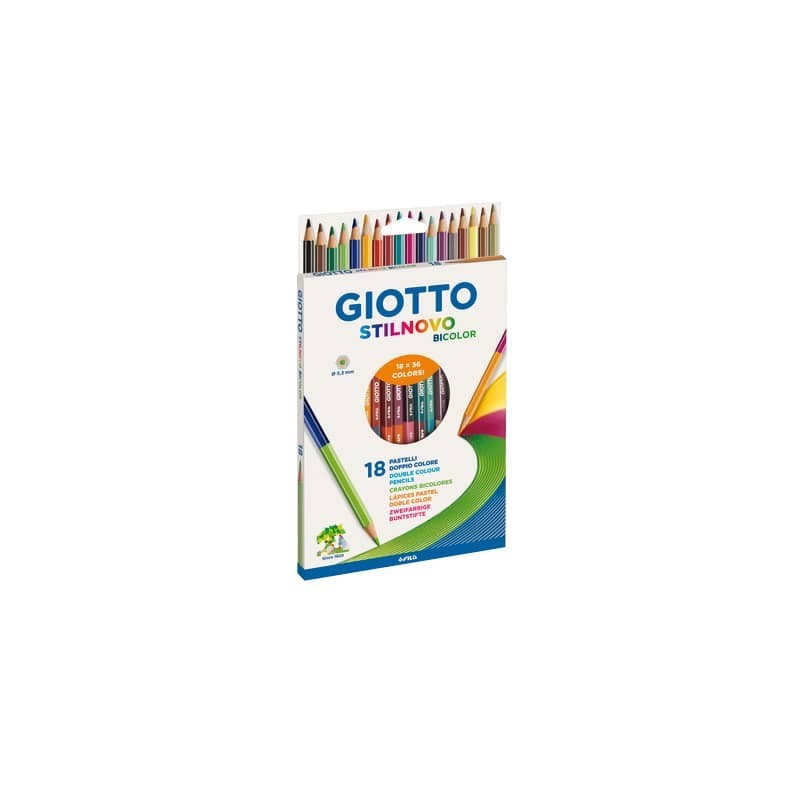 Matite colorate GIOTTO Stilnovo Bicolor assortiti astuccio da 18 - F257200