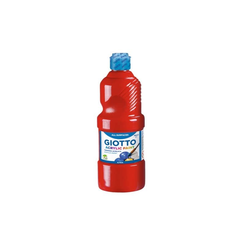 Tempera a base acrilica GIOTTO Acrylic Paint flacone 500 ml rosso F53370800