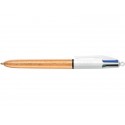 Penna a sfera a scatto BIC 4 Colours Shine fusto oro texturizzato - assortiti 4 colori - 992701 (Conf.12)