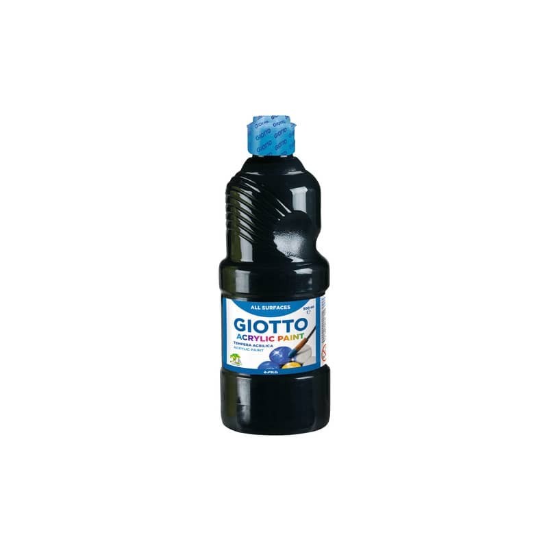 Tempera a base acrilica GIOTTO Acrylic Paint flacone 500 ml nero F53372400