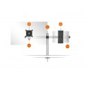 Braccio porta monitor per 1 schermo max 27" e 1 tablet max 13" DURABLE argento metallizzato 780x445x190 mm - 5087-23