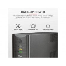 Gruppo di continuità Oxxtron 1000VA Trust con batteria integrata - 2 prese nero - 21199