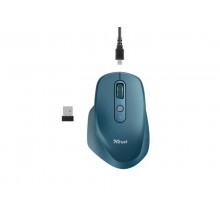 Mouse ergonomico ricaricabile wireless Trust OZAA ricevitore USB A 2.0 - portata 10 m - azzurro - 24034