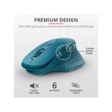 Mouse ergonomico ricaricabile wireless Trust OZAA ricevitore USB A 2.0 - portata 10 m - azzurro - 24034