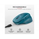 Mouse ergonomico ricaricabile wireless Trust OZAA ricevitore USB A 2.0 - portata 10 m - azzurro - 24034