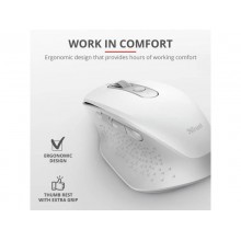 Mouse ergonomico ricaricabile wireless Trust OZAA ricevitore USB A 2.0 - portata 10 m - bianco - 24035