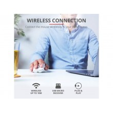 Mouse ergonomico ricaricabile wireless Trust OZAA ricevitore USB A 2.0 - portata 10 m - bianco - 24035