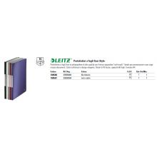 Portalistini a fogli fissi - 80 fogli Leitz STYLE in PPL con 40 buste A4 blu titanio - 39590069