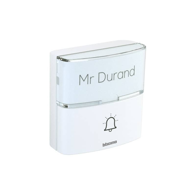Pulsante aggiuntivo senza fili bticino per kit campanello Advanced bianco 393017D