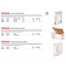 Scatola archivio Esselte BOXY LG per tabulati bianco/rosso 39,5x31x8 cm 128500 (Conf.25)