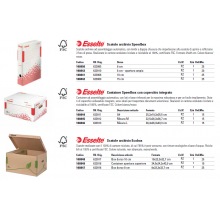 Scatola archivio Esselte SPEEDBOX con coperchio integrato bianco/rosso 25,2x19,3x35,5 cm - 623911 (Conf.15)