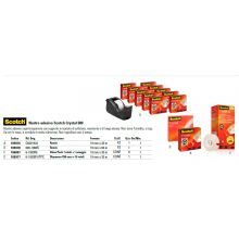 Nastro adesivo Scotch® Crystal 600 supertrasparente 19 mm x 33 mt Value Pack 7+1 GRATIS - 6-1933R8