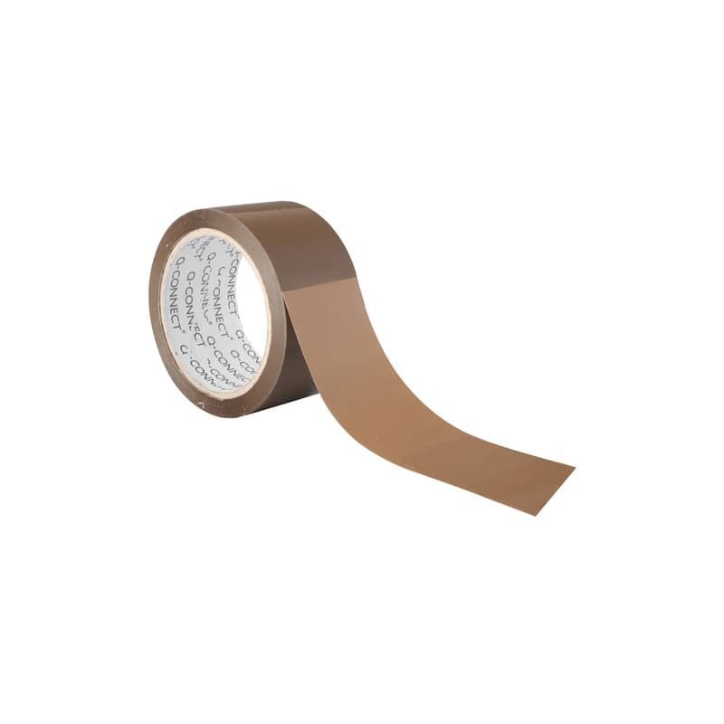 Nastro adesivo da imballo Q-Connect 50 mm x 66 m Avana - svolgimento rumoroso - conf. 6 pezzi - KF27010