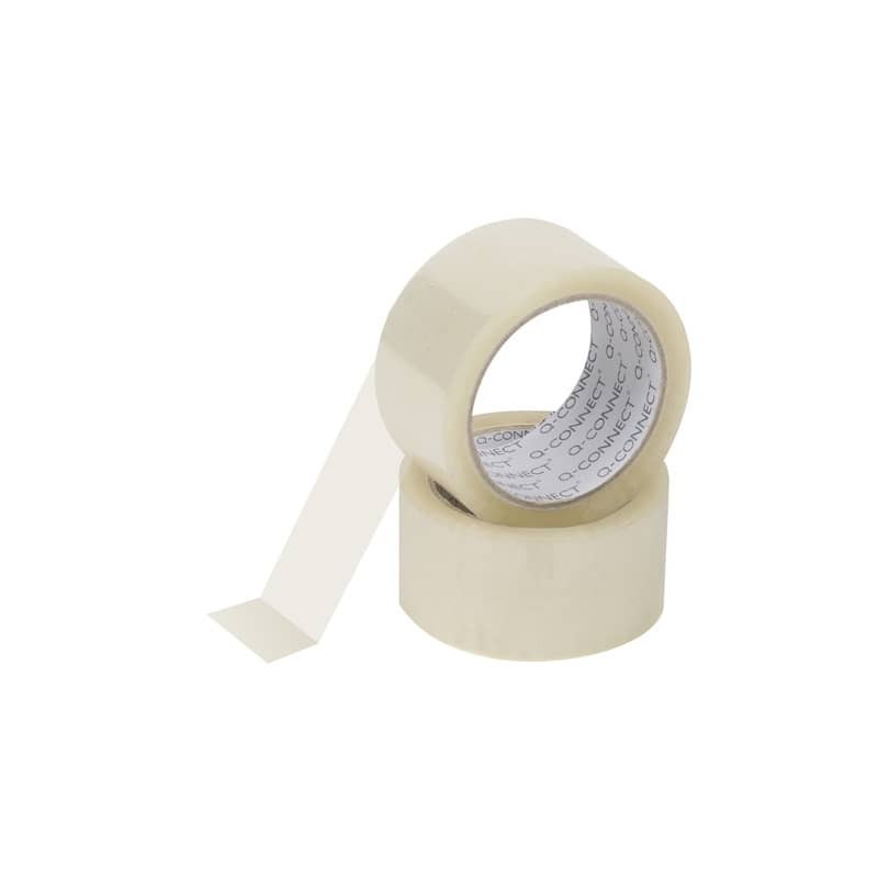 Nastro adesivo da imballo Q-Connect 50 mm x 66 m trasparente - svolgimento rumoroso - conf. 6 pezzi - KF01791