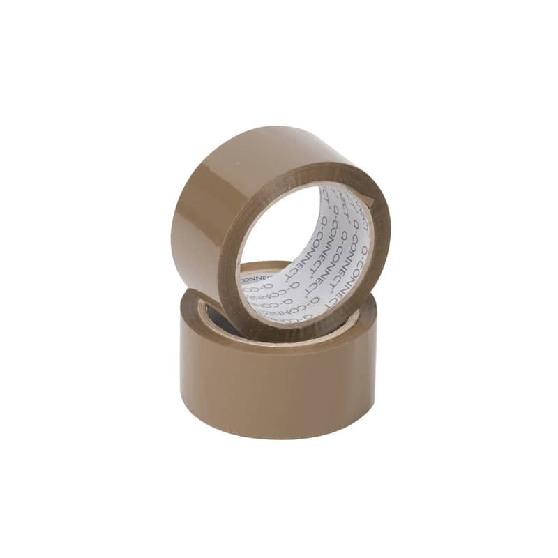 Nastro adesivo da imballo Q-Connect 50 mm x 100 m Avana - svolgimento silenzioso - conf. 6 pezzi - KF15161
