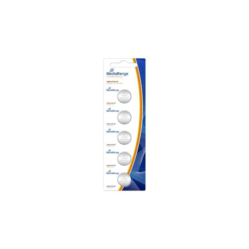 Blister da 5 batterie al litio a bottone Media Range CR1620 3V - MRBAT130 (Conf.4)