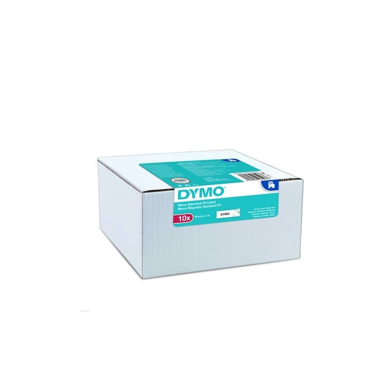 Nastro per etichettatrici Dymo D1 9 mm x 7 m nero/bianco - Conf. 10 pezzi - 2093096