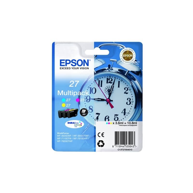 Cartuccia Epson 27 standard Ink Multipack-DURABrite Blister ciano, magenta, giallo - C13T27054012
