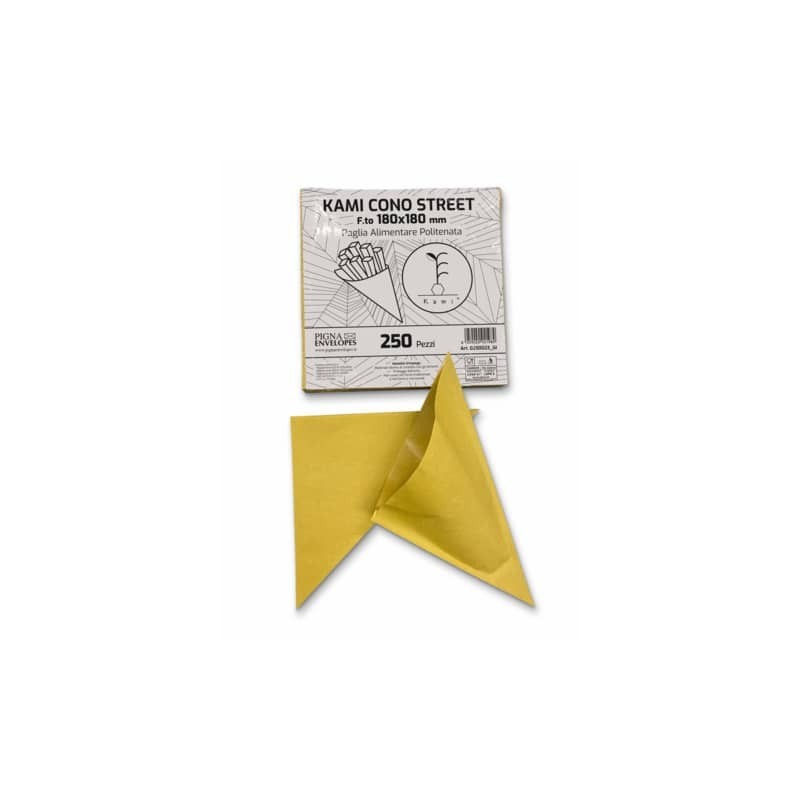 Cono Street in carta paglia Pigna Envelopes Kami 80gr + 9gr PE - 18x18 cm Conf. 250 pz - 0250023