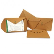 Cartellina a busta con bottone in cartoncino ecologico Euro-Cart - 24x34 cm - avana - FMCXECOBUSTA