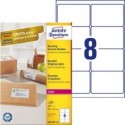 Etichette in carta riciclata bianca per buste e pacchi Avery 99,1x67,7 mm - 8 et/foglio - Laser cf. 100 ff LR7165-100