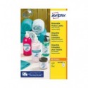 Etichette adesive rotonde rimovibili - 15 et/foglio Avery Ø 51 mm stampanti laser e inkjet - cf. 25 ff L4853REV-25