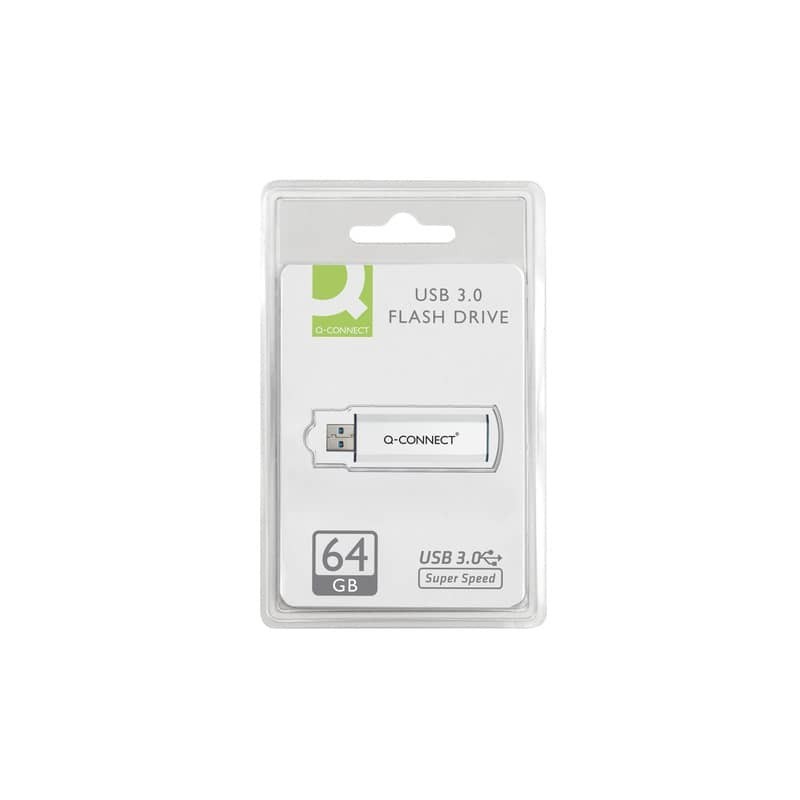 Chiavetta USB 3.0 in blister Q-Connect Flash drive argento/nero - 64 GB - KF16371