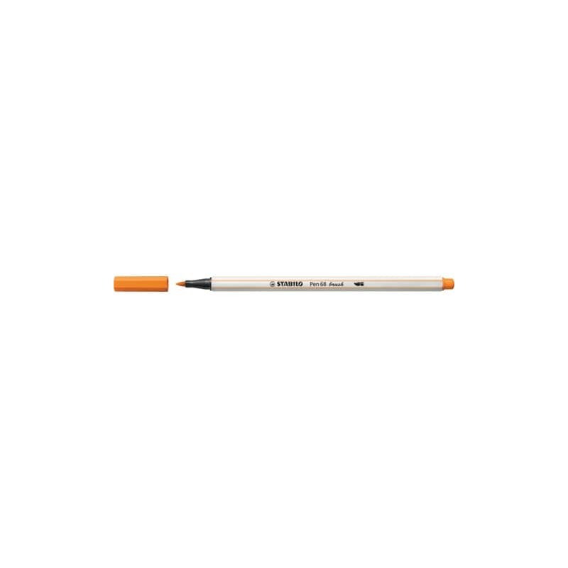 Pennarello Stabilo Pen 68 brush - punta a pennello - M 1 mm arancio 568/54 (Conf.10)