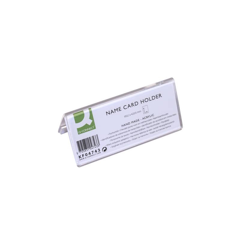 Portanome da tavolo Q-Connect in polimetilmetacrilato trasparente 95x42 mm - KF04743