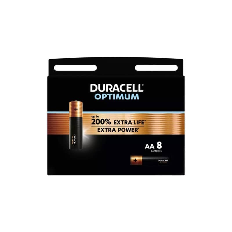 Batterie alcaline Duracell Optimum Stilo AA - MN1500 mAh -  blister da 8 - DU0035-05000394137691