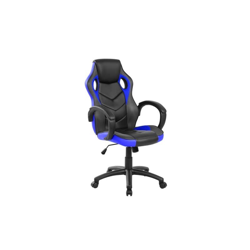 Poltrona gaming per adulti Serena Group Las Vegas L61 x P66 x H106/116 cm - nero-azzurro - GA9381B