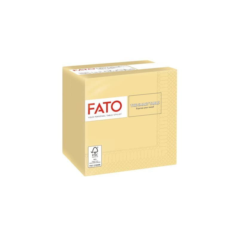 Tovaglioli piegati 2 veli Fato Smart Table pura cellulosa 24x24 cm champagne conf. 100 pezzi - 82541003