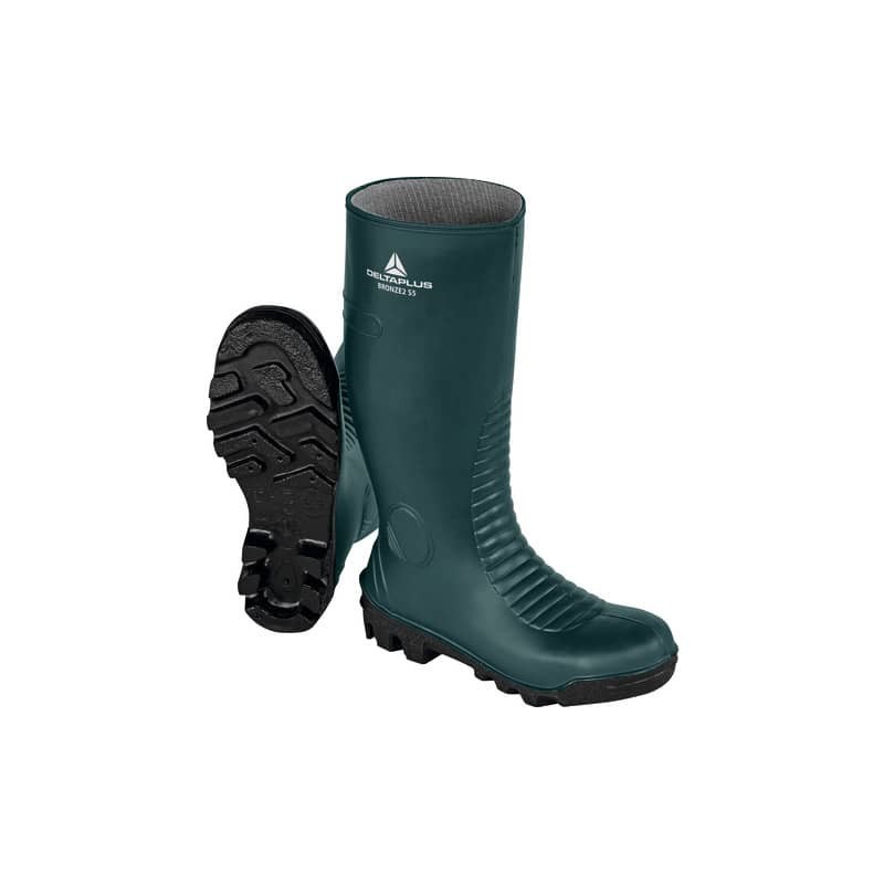 Stivali di sicurezza in PVC Delta Plus BRONZE2 S5 - verde-nero - misura 39 - BRON2S5VE39