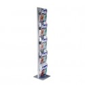 Espositore Menhir da terra TECNOSTYL A4 in alluminio a 5 scomparti 33x33x173 cm silver - MIC102