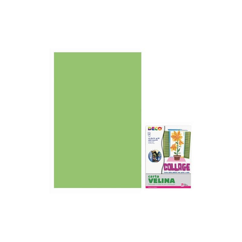 Carta velina 50x76 cm - busta 24 fogli - 20 g/m² Deco verde chiaro 05318
