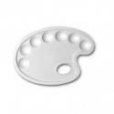 Tavolozza ovale CWR - bianca - plastica 7 scomparti - 24x17 cm 184 (Conf.10)