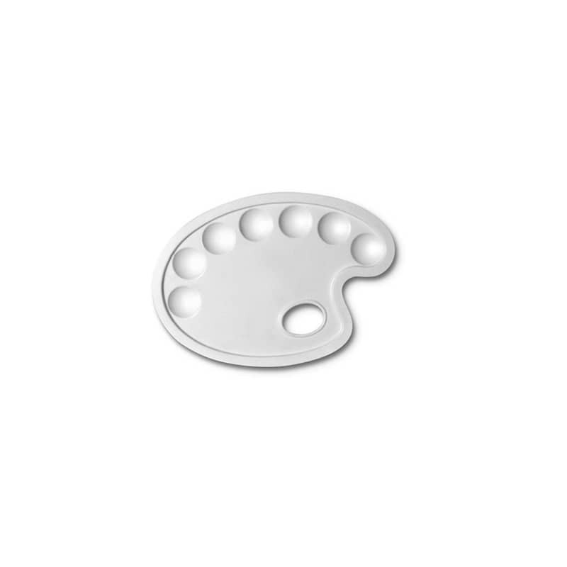 Tavolozza ovale CWR - bianca - plastica 7 scomparti - 24x17 cm 184 (Conf.10)